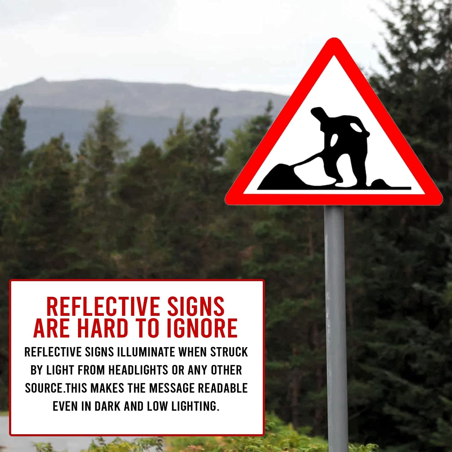 LADWA Triangle Signage 600mm - Men At Work view 5
