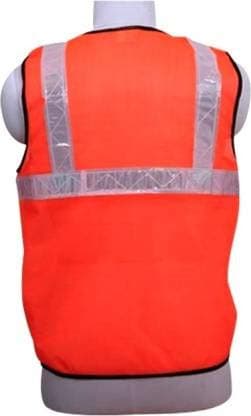 LADWA Orange Work Wear Reflective Strips Jacket with High Visibility Safety view 3