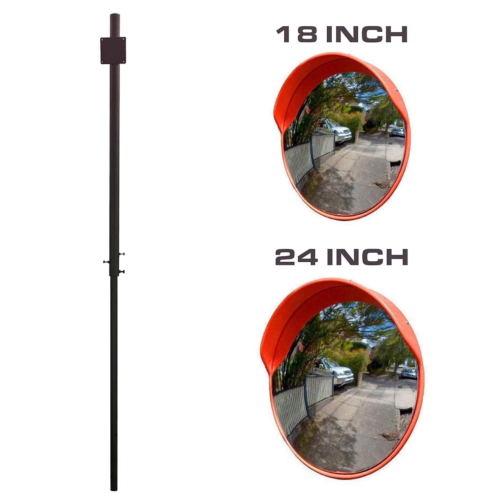 Ladwa Height Adjustable Concreting (Cement/Jelly Mix) Brown Pole For Safety 18Inch, 24Inch Convex Mirror & Road/Other Signboards(Pack of 2) view 2