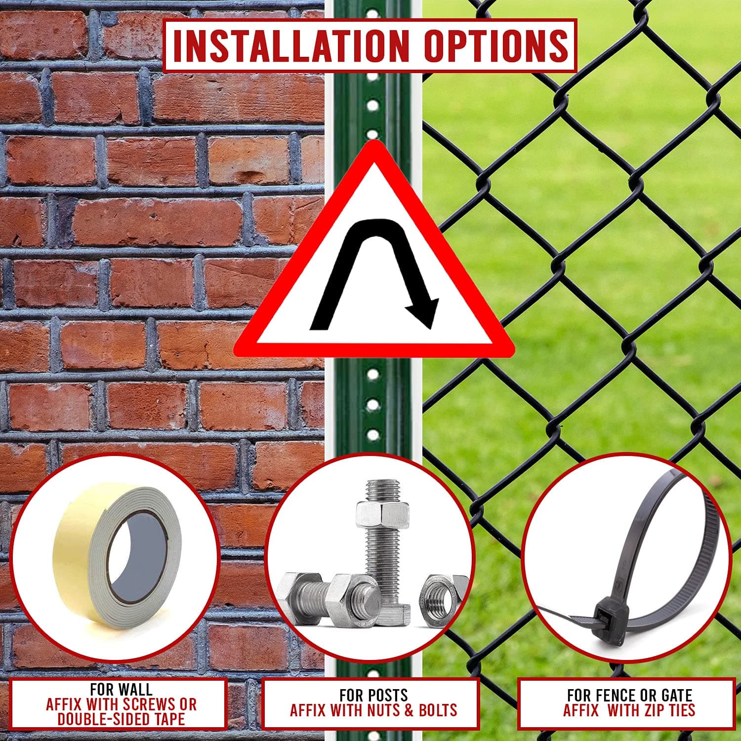 LADWA Triangle Signage 600mm - Right Hair Pin Bend view 2