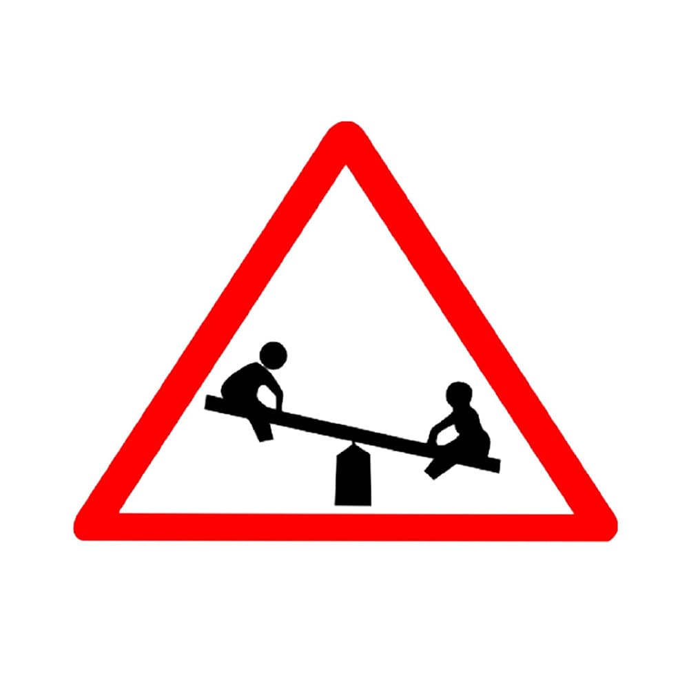 LADWA Triangle Signage 600mm - Playground Ahead
