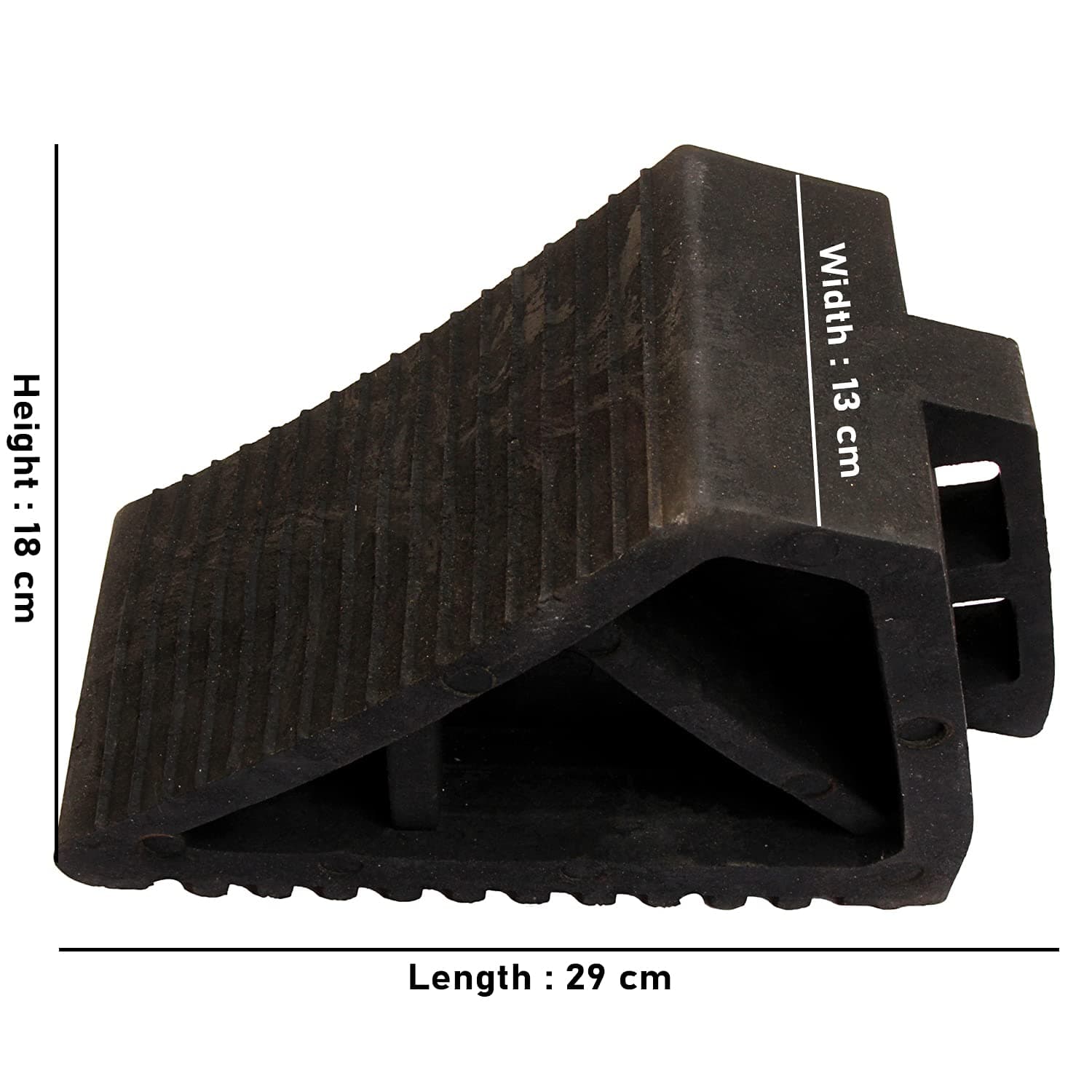 LADWA Rubber Wheel Chock Wheel Stopper Movable Heavy Duty Solid Rubber for Prevents Vehicles from Rolling During Maintenance or Storage (Pack of 1) view 4
