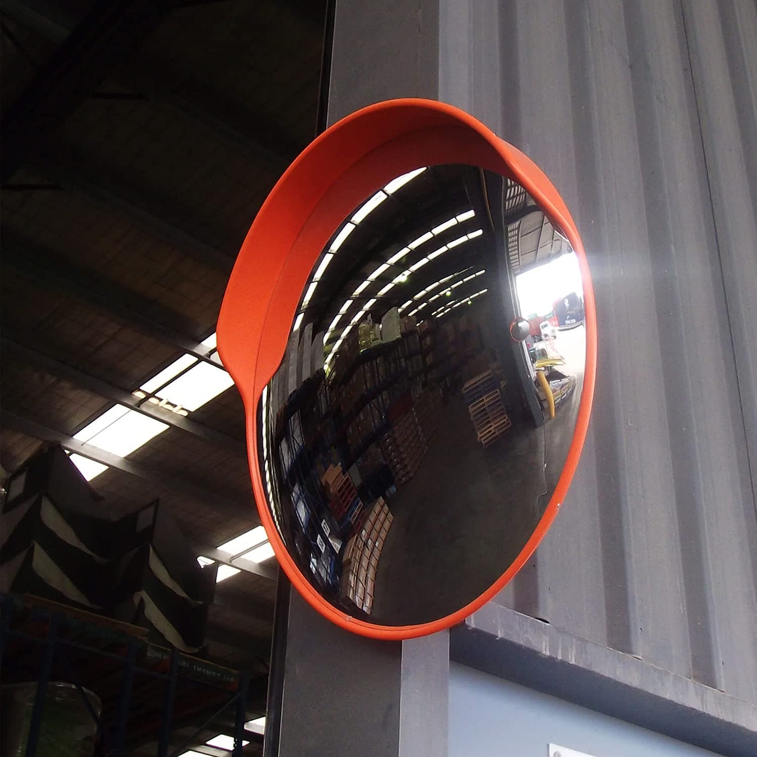 LADWA 24-Inch Convex Parking Safety Mirror with Adjustable Bracket – Wide-Angle View, High Visibility Orange Frame, for Indoor Use, Garages, Driveways & Parking Areas – 1 Pc view 5