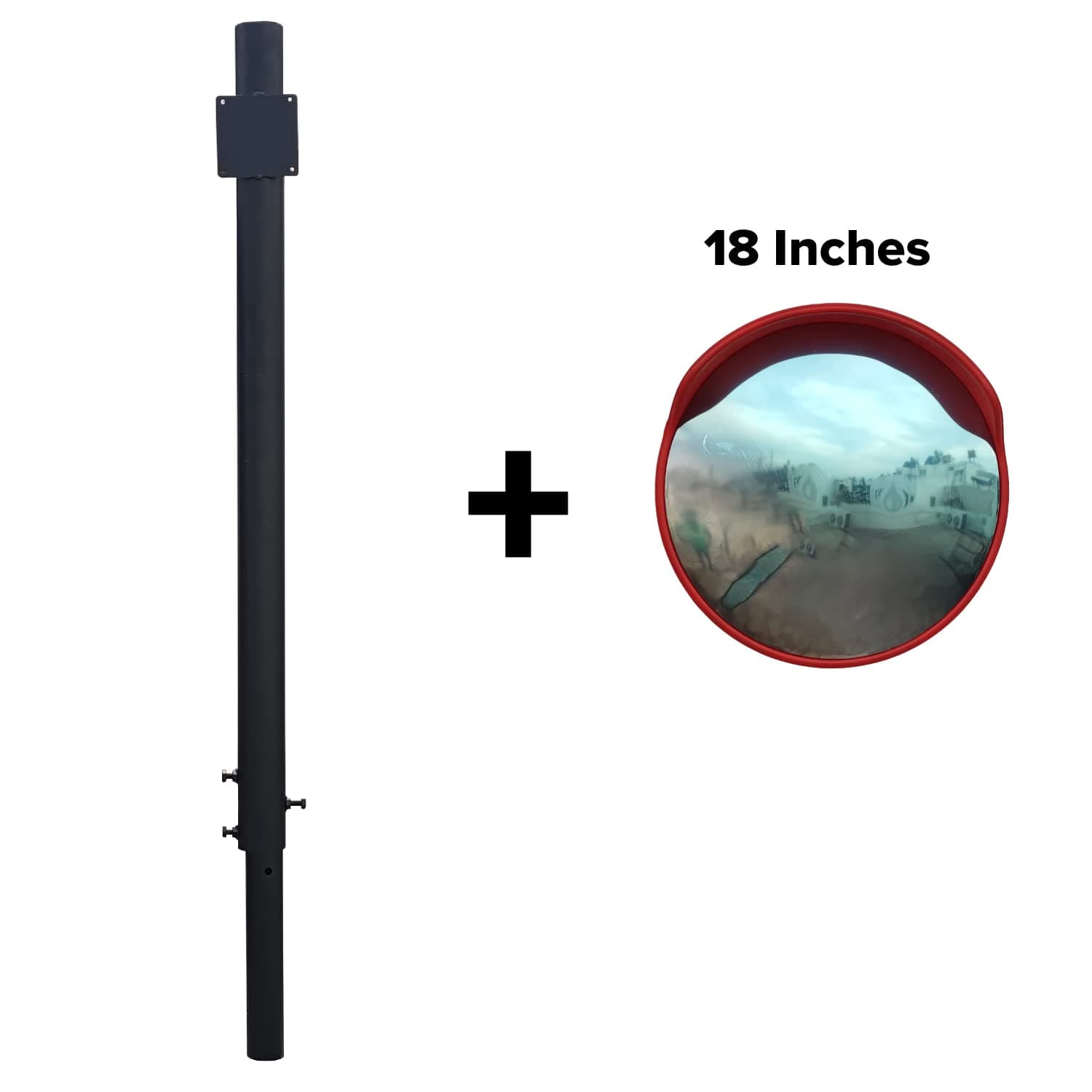 Ladwa Height Adjustable Concreting (Cement/Jelly Mix) Grey Pole 2Inch With 18 Inch Convex Mirror (One Pole & One 18 Inch Mirror) view 2
