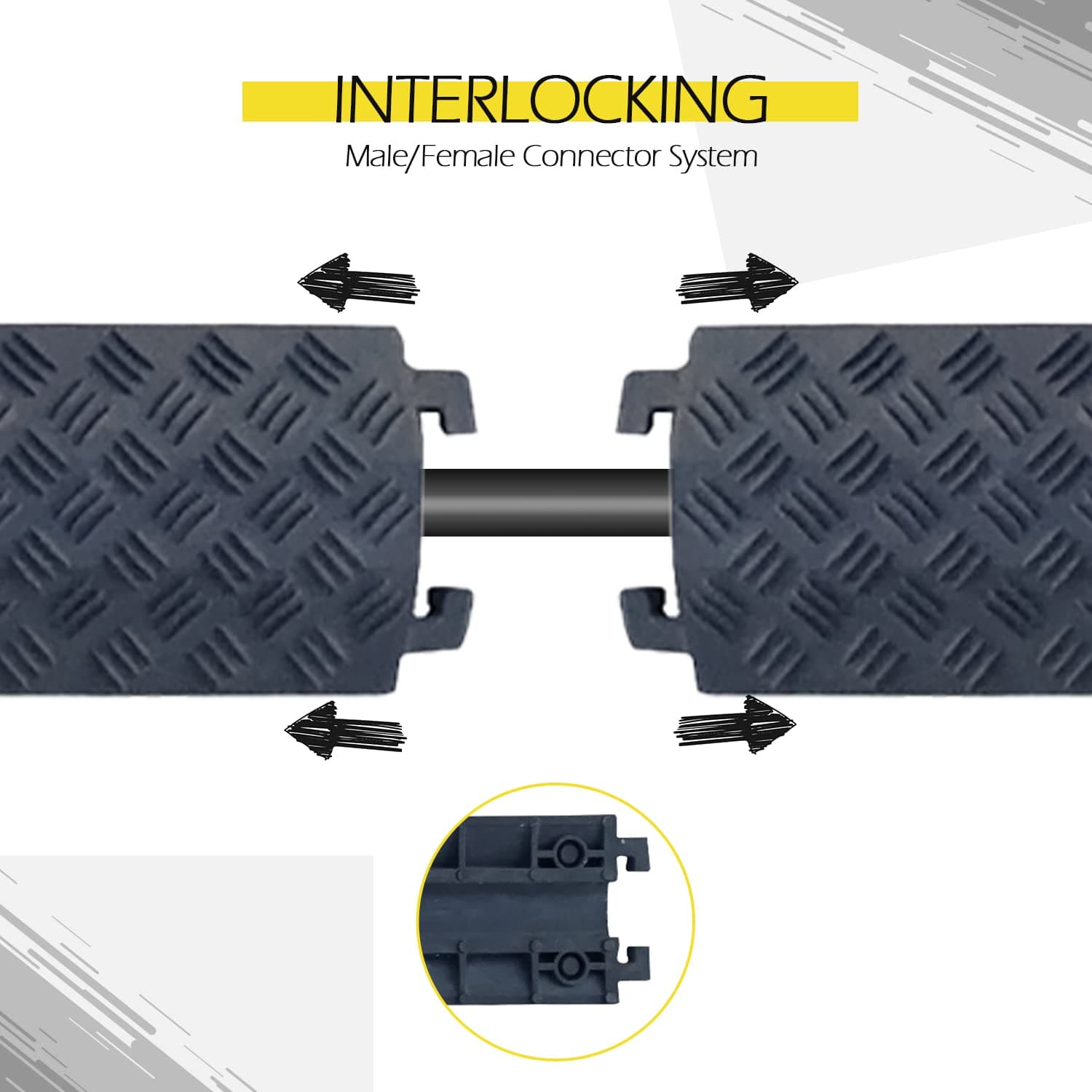 Ladwa Heavy Duty Rubber Cable Protector Bump/Hump Speed Breaker Heavy Duty Hose Cable Track Protector Protective Cover Wires Concealer Floor Cord Cover Cord Protector Black Small (Pack of - 4) view 4