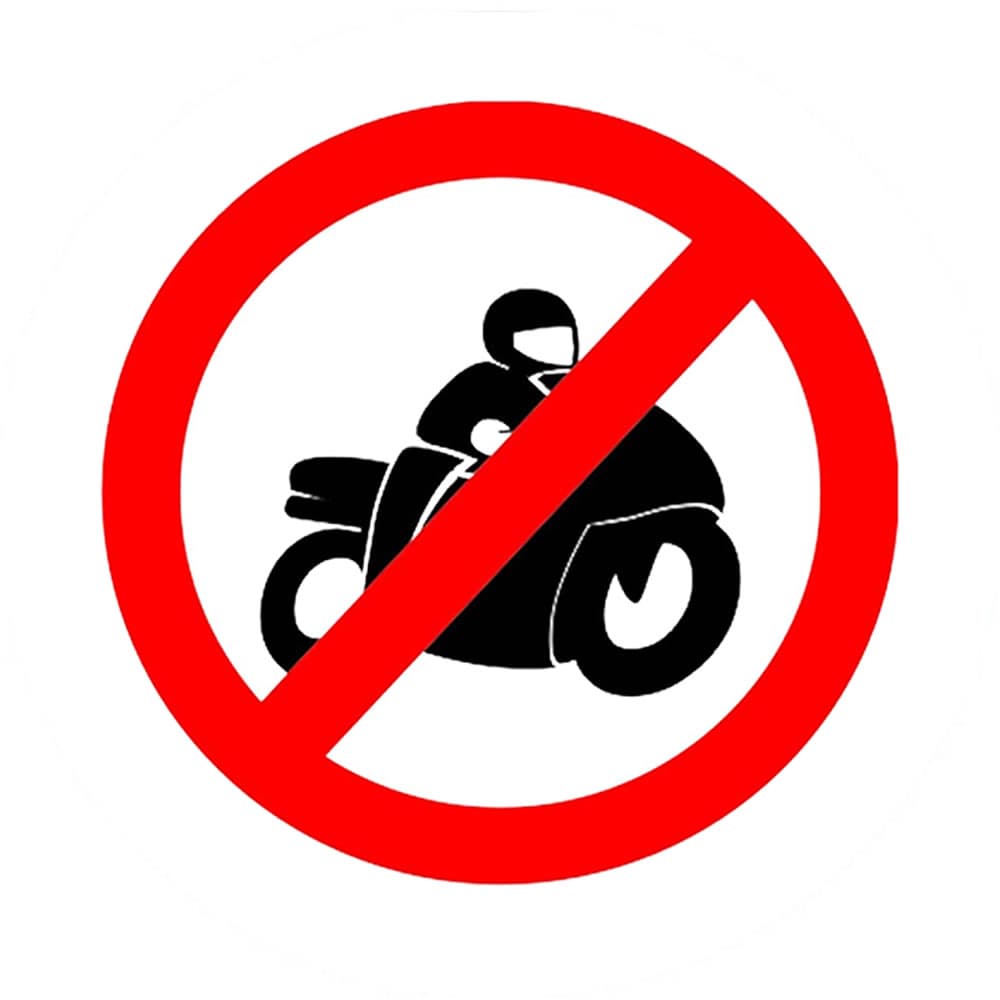 LADWA Circle Signage 600mm - Two Wheeler Prohibited