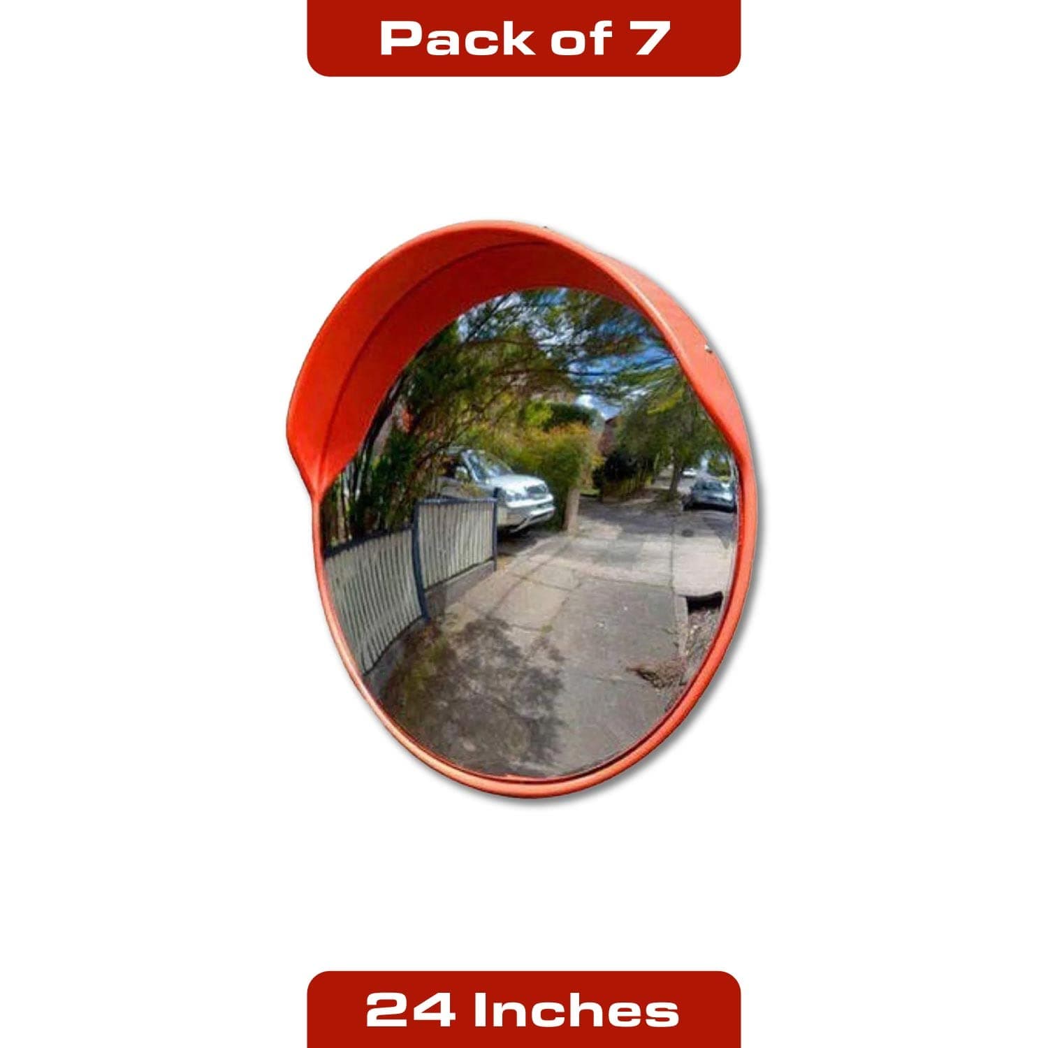 LADWA Unbreakable 24 Inch/600mm Diameter Wide Angle Convex Mirror/Security Mirror/Traffic Mirror for Road Safety with Installation Kit & Adjustable Fixing Bracket (Nuts & Bolts) (Pack of 7) view 2