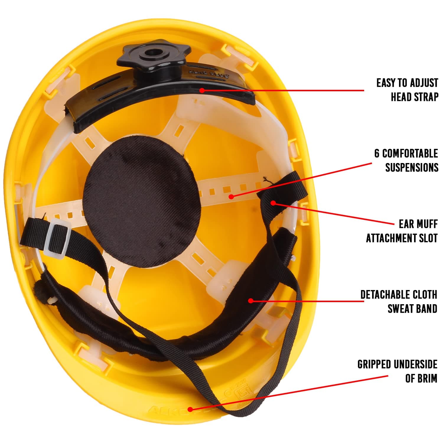 LADWA Yellow Heavy Duty Safety Director Helmet Head Protection for Outdoor Work Head Safety Hat with ISI Mark (Pack of 1) view 3