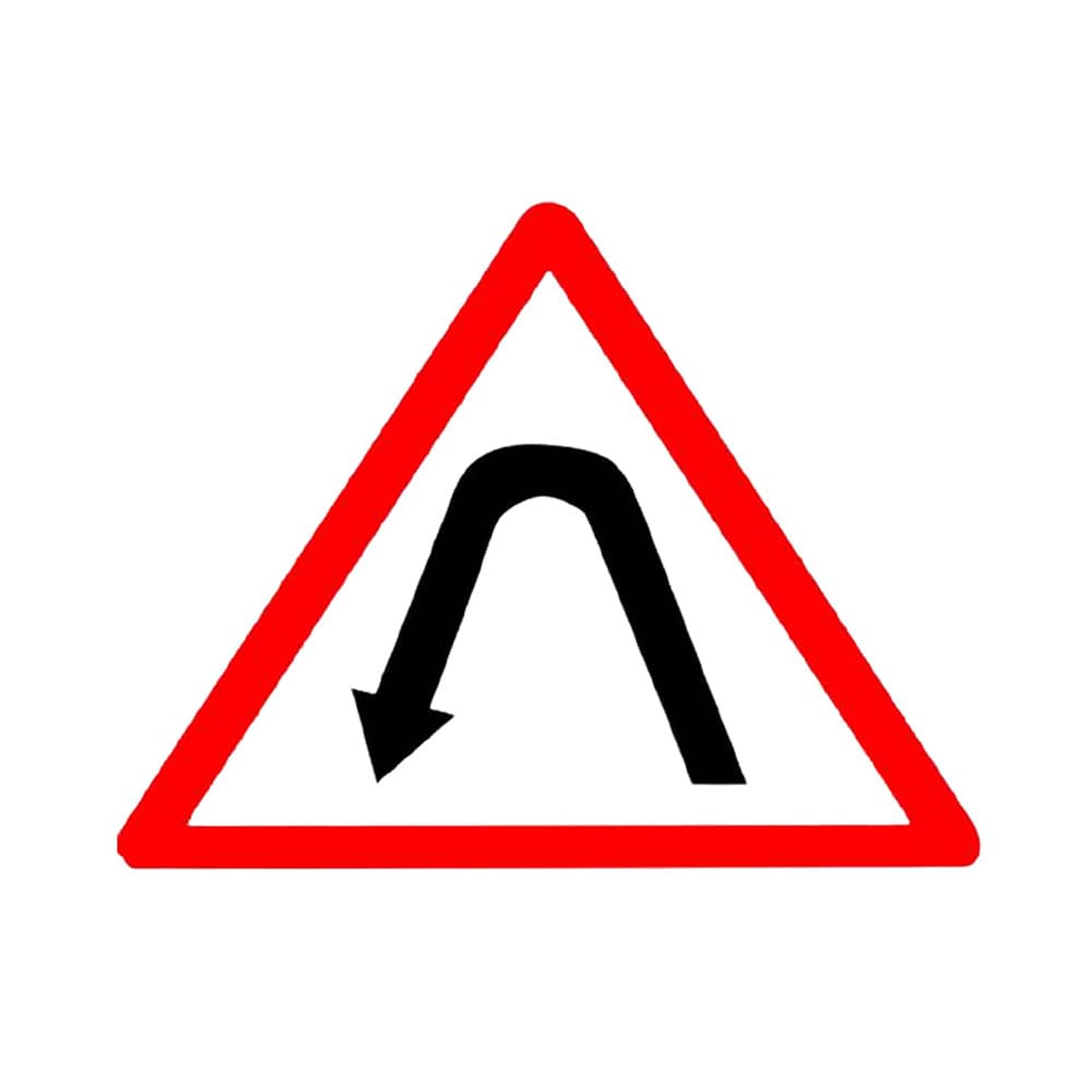 LADWA Triangle Signage 600mm - Left Hair Pin Bend