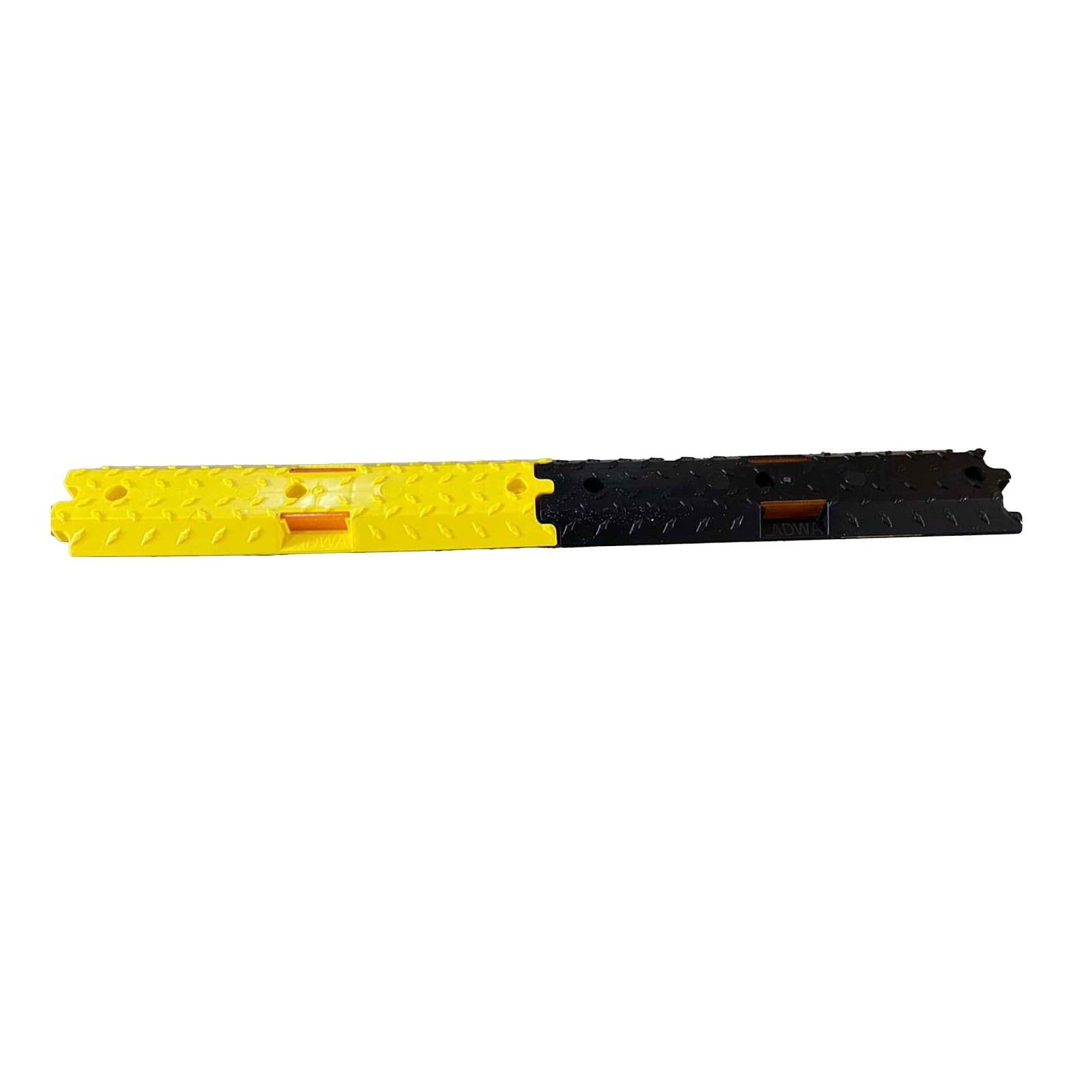 LADWA Plastic Rumblers with Reflector – Heavy-Duty Interlocking Speed Bump, Black & Yellow Cable Protector for Road Safety, Anti-Slip Design – 4 Meter