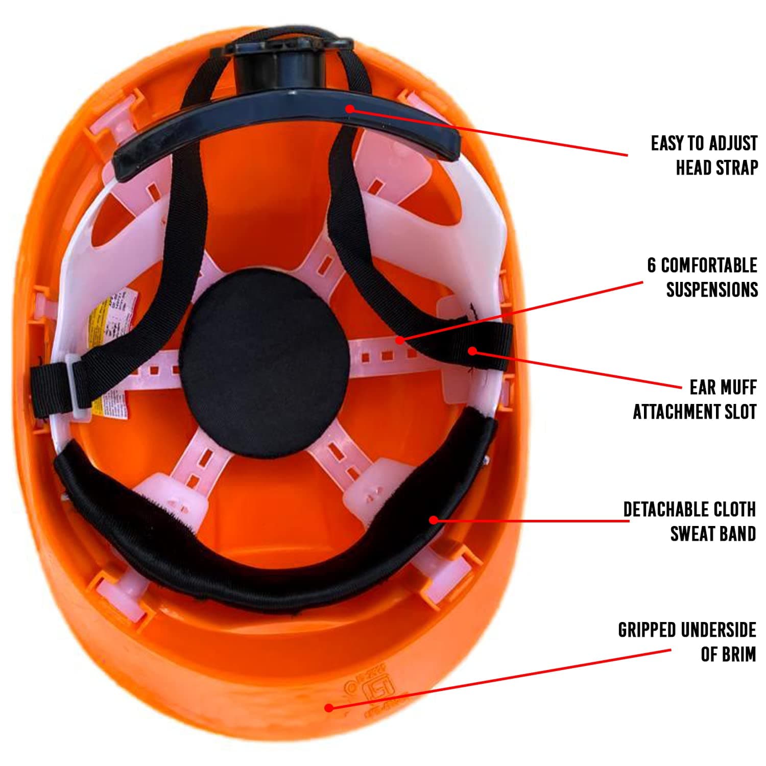 LADWA Orange Heavy Duty Safety Director Helmet Head Protection for Outdoor Work Head Safety Hat with ISI Mark (Pack of 1) view 3
