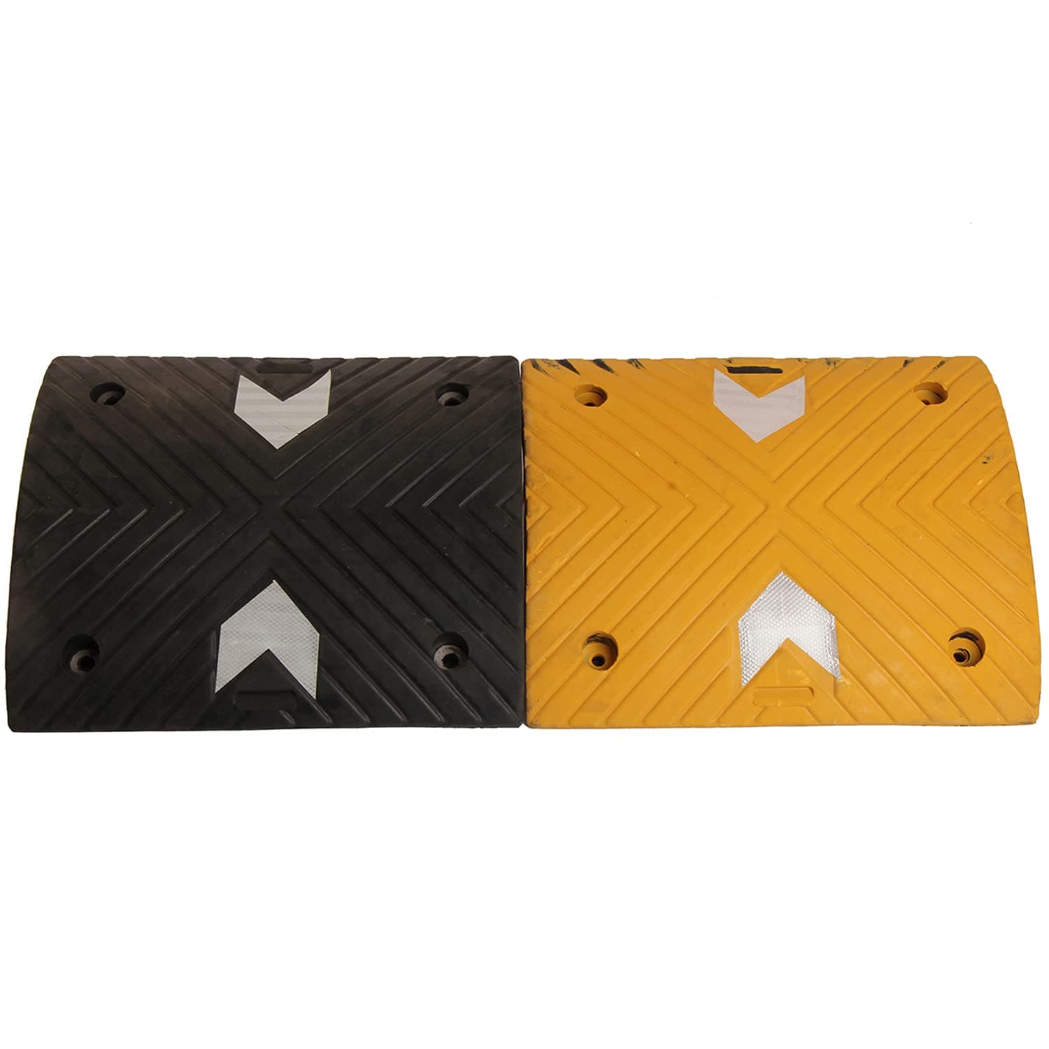 LADWA 75mm 5 meter Durable Rubber Un-Breakable Speed Breaker/Road Hump For Road Safety - (Yellow & Black)