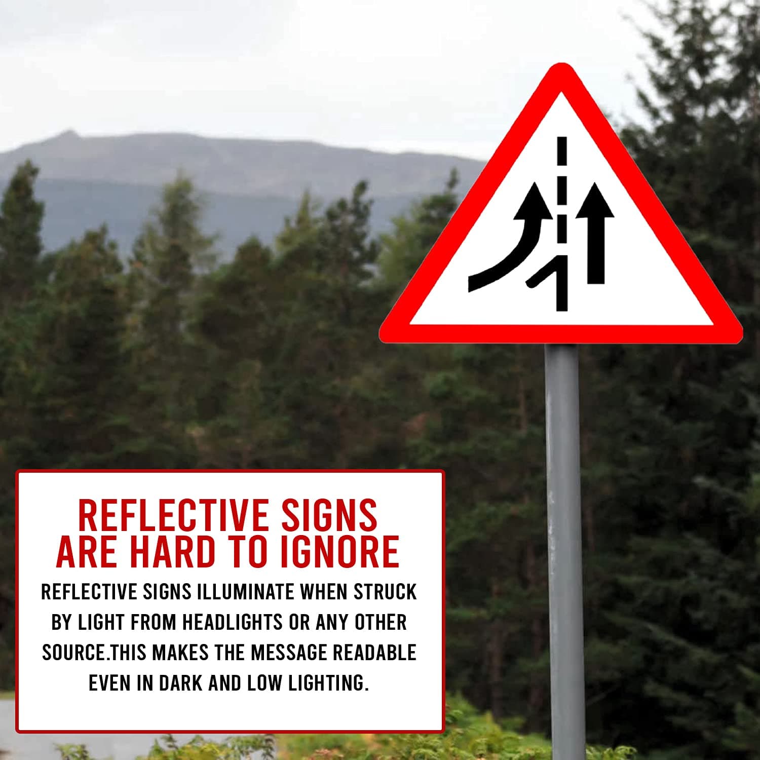 LADWA Triangle Signage 600mm - Merging Traffic Ahead view 5
