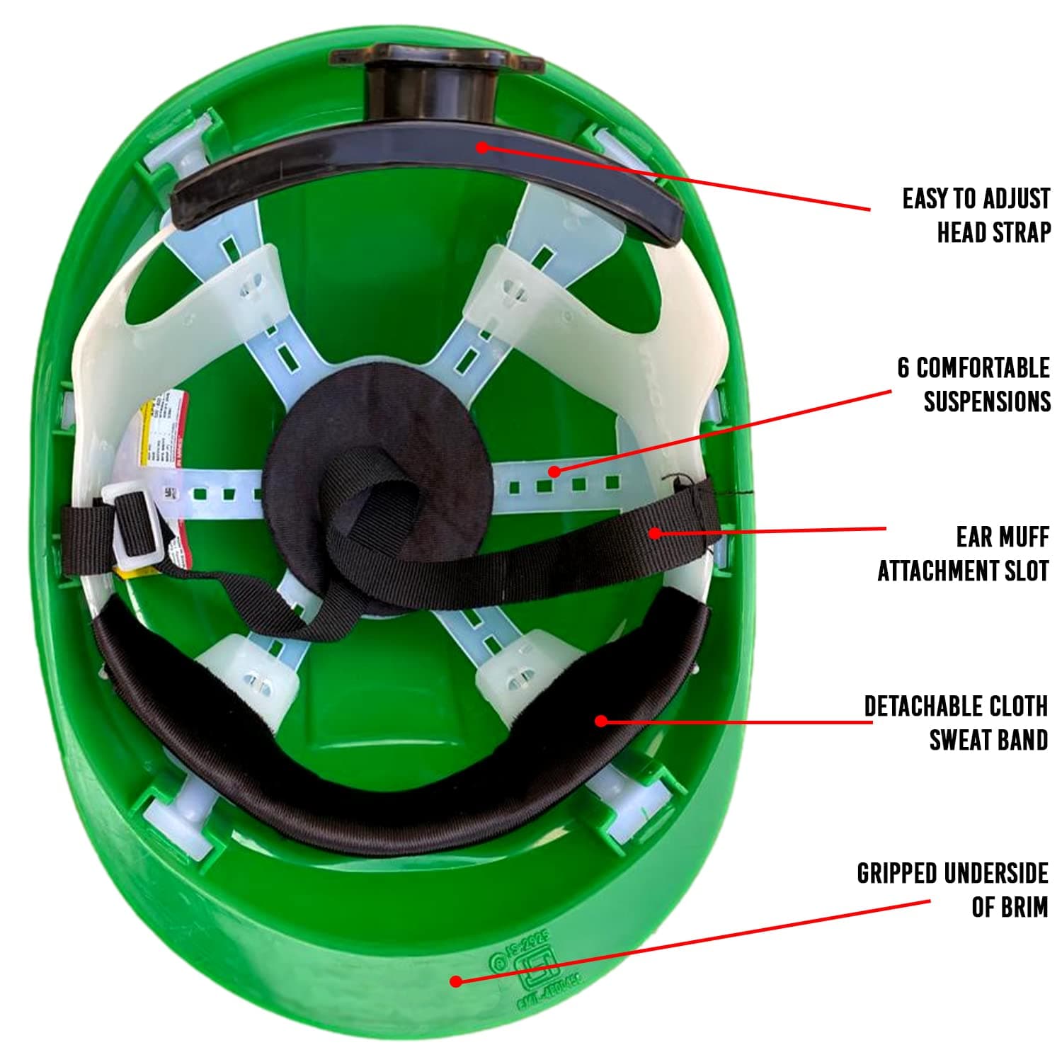 LADWA Green Heavy Duty Safety Director Helmet Head Protection for Outdoor Work Head Safety Hat with ISI Mark (Pack of 1) view 3