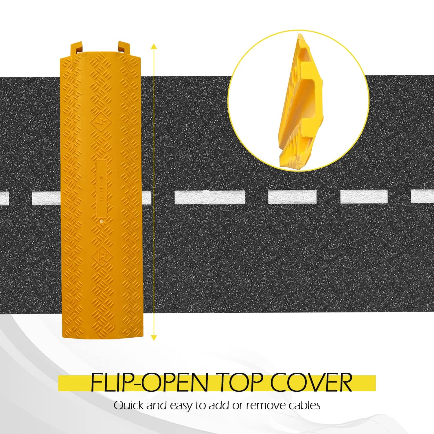 Ladwa Heavy Duty Rubber Cable Protector Bump/Hump Speed Breaker Heavy Duty Hose Cable Track Protector Protective Cover Wires Concealer Floor Cord Cover Cord Protector Yellow Big Pack of - 1 view 3