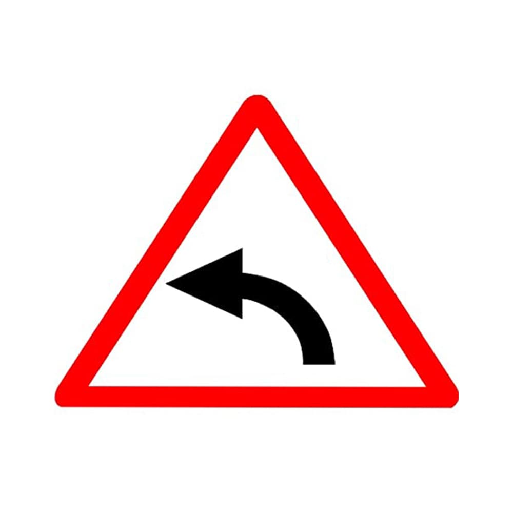 LADWA Triangle Signage 600mm - Left Hand Curve
