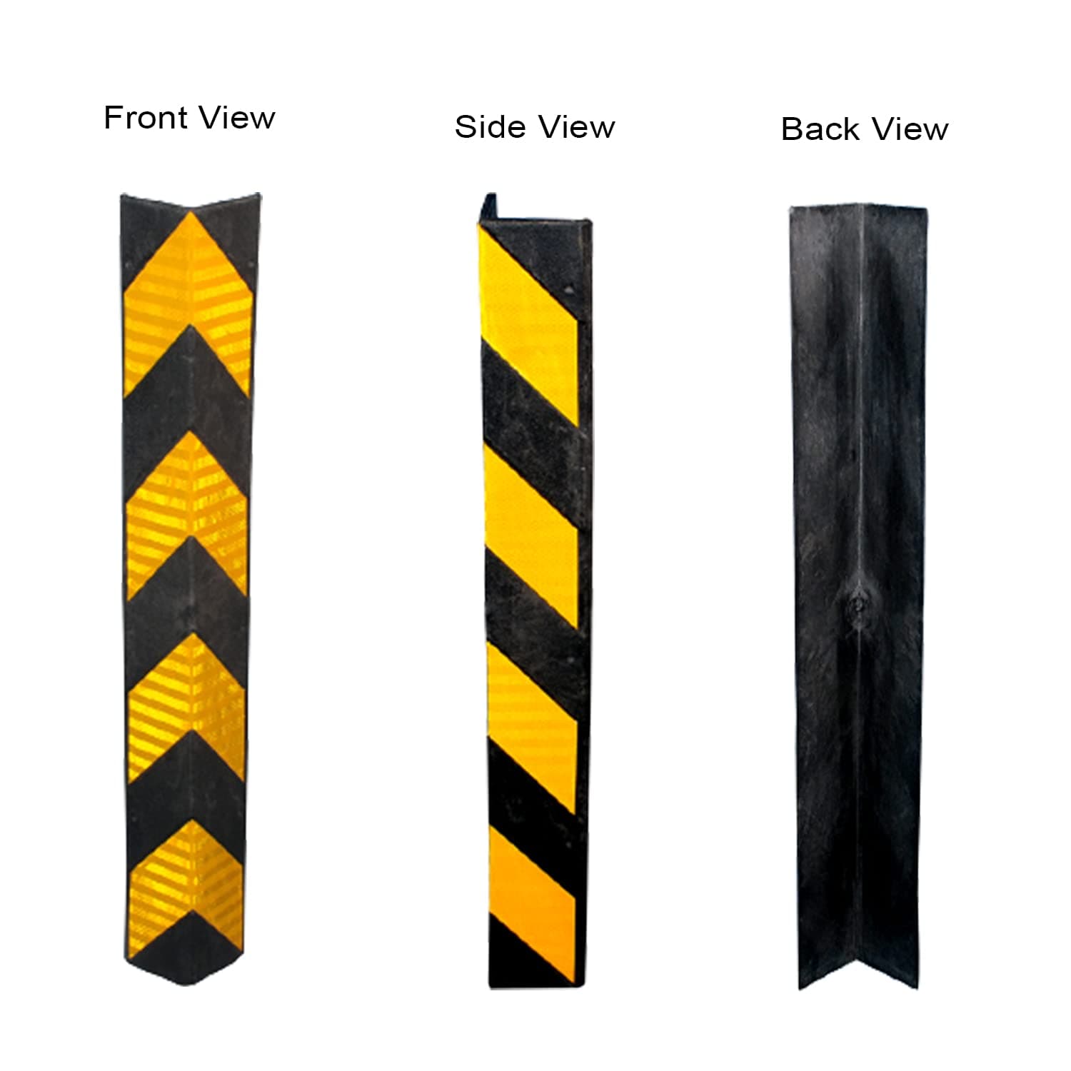 LADWA 800mm, 1 Pieces Parking Safety Pillar Guard, Rubber Corner L Shaped Guard with Yellow Reflective Tapes for High Visibility view 3