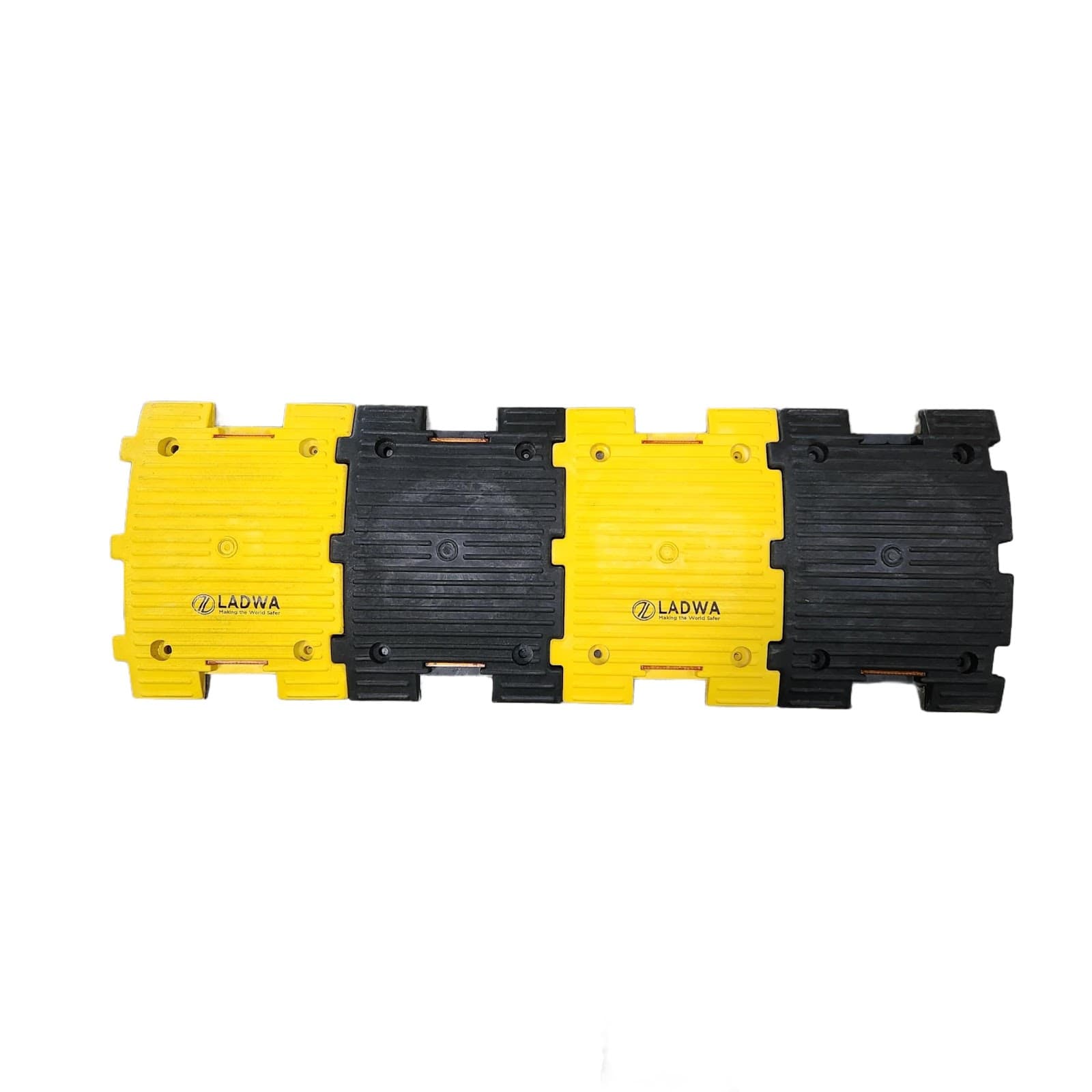 LADWA 50mm Heavy Duty Rubber Speed Breaker in Black & Yellow Colour for High Visibility 1m