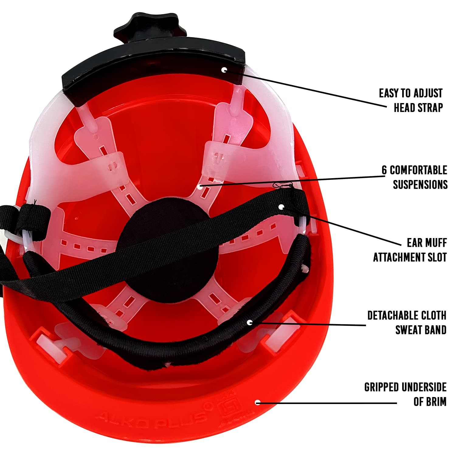 LADWA Red Heavy Duty Safety Director Helmet Head Protection for Outdoor Work Head Safety Hat with ISI Mark (Pack of 1) view 3