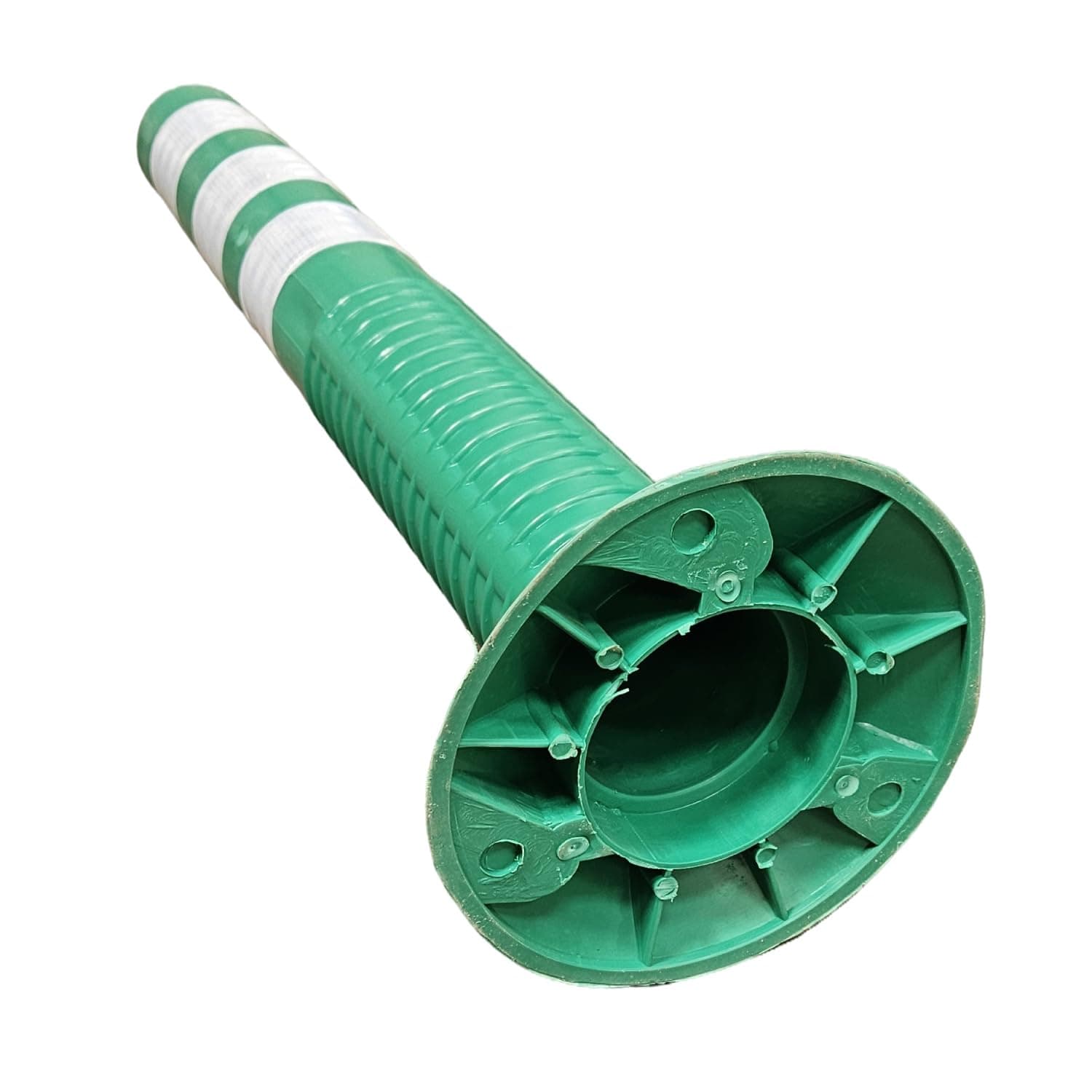 Ladwa Flexible Plastic Spring Post Green,(Pack of 1) High Grade Elastomeric Polymer Material With 3 White Reflective Tapes Easy To Install Safety T-Top Bollard Barrier Parking Block (Green). view 5