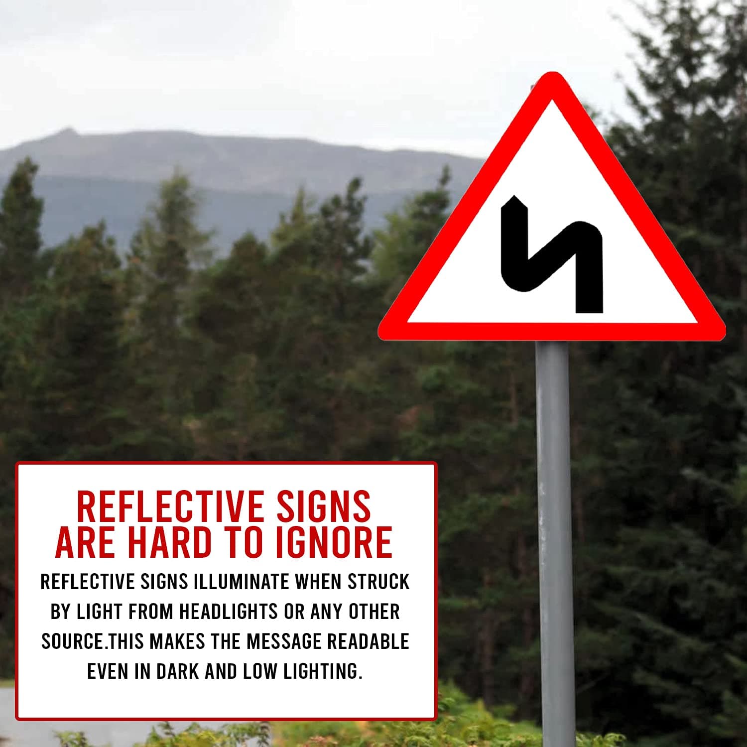 LADWA Triangle Signage 600mm - Series Of Bends view 5