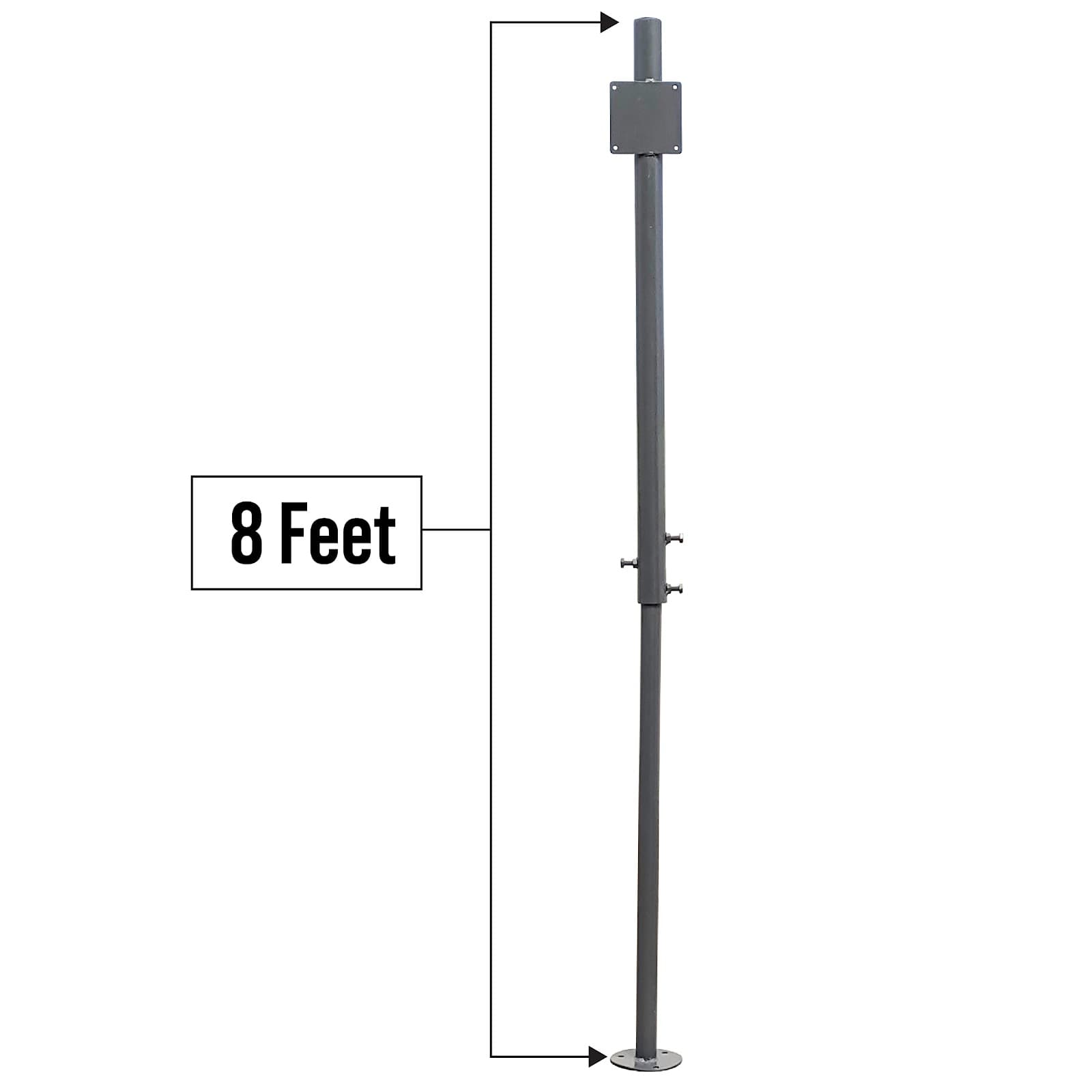 Ladwa Height Adjustable Grouting (Anchor Bolting) Grey Pole For Safety 18Inch, 24Inch Convex Mirror & Road/Other Signboards view 3