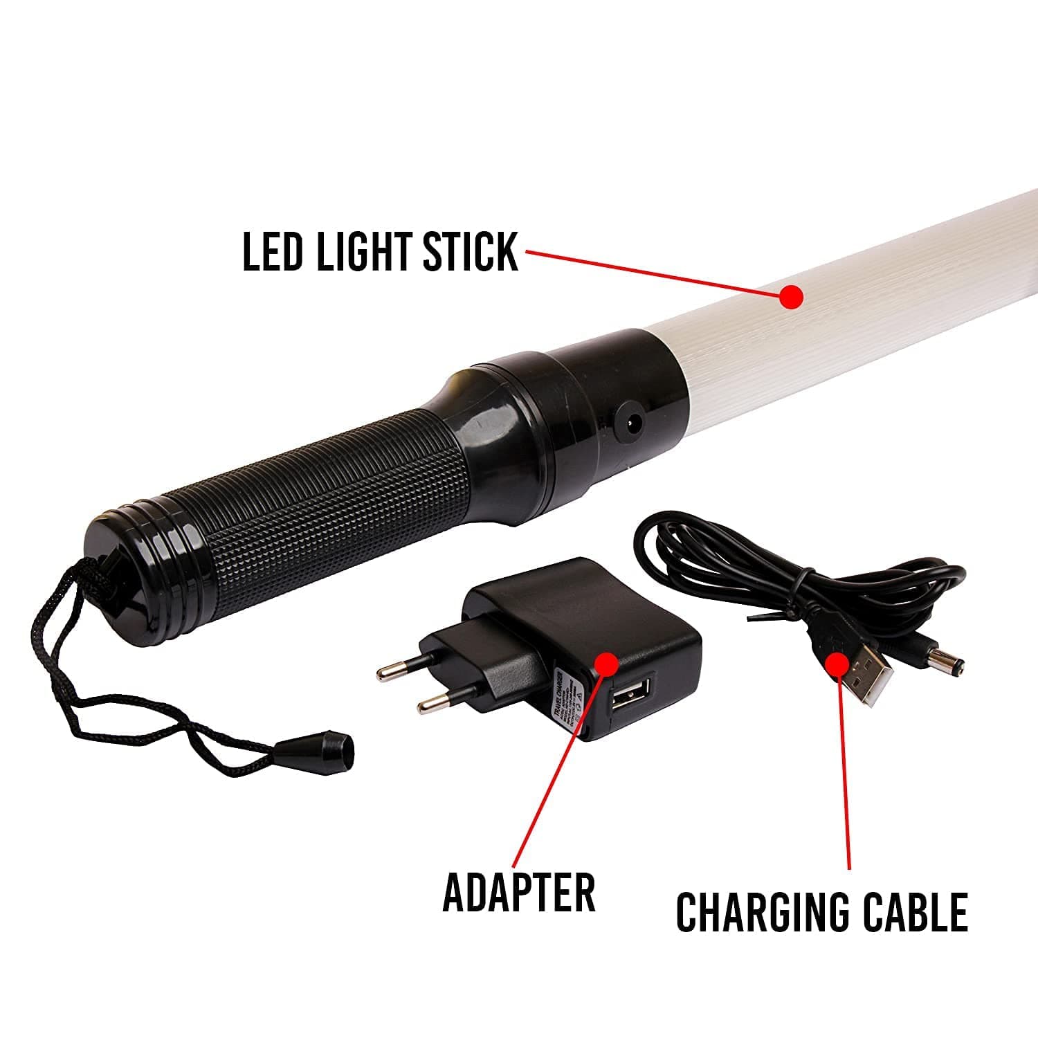 Ladwa Rechargeable Baton for Outdoor Safety Traffic Signal Warning Light Stick Baton for Parking Guides and Multipurpose (Lenght - 20 Inch) (Pack of 2) view 5