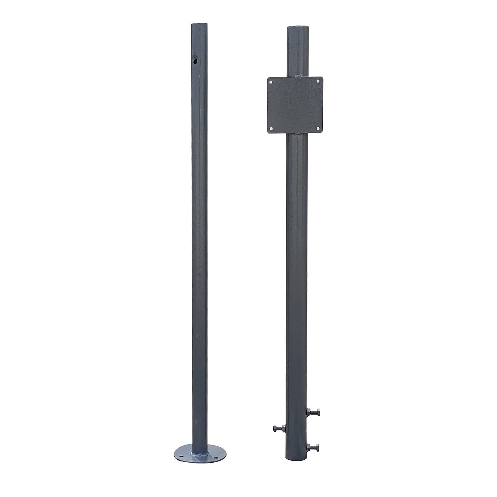 Ladwa Height Adjustable Grouting (Anchor Bolting) Grey Pole For Safety 18Inch, 24Inch Convex Mirror & Road/Other Signboards