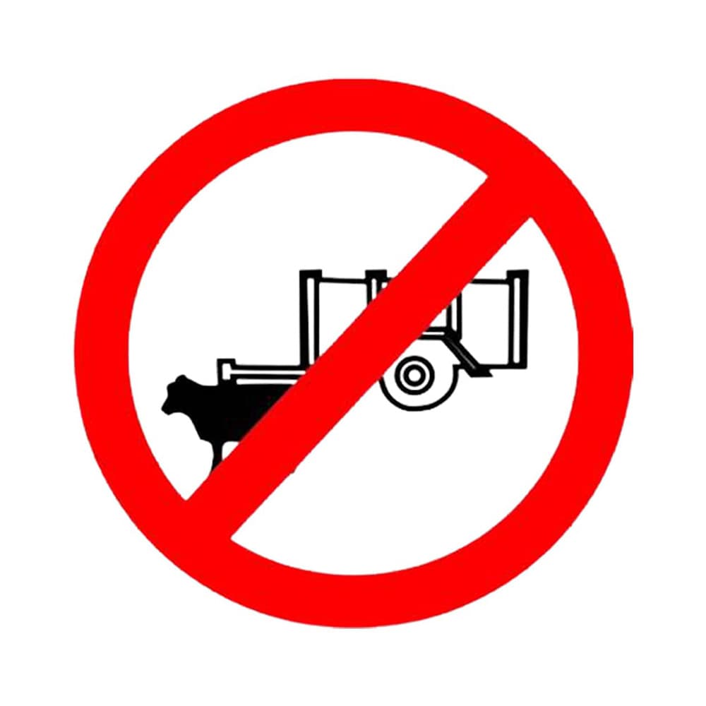 LADWA Circle Signage 600mm - Bullock Carts Prohibited