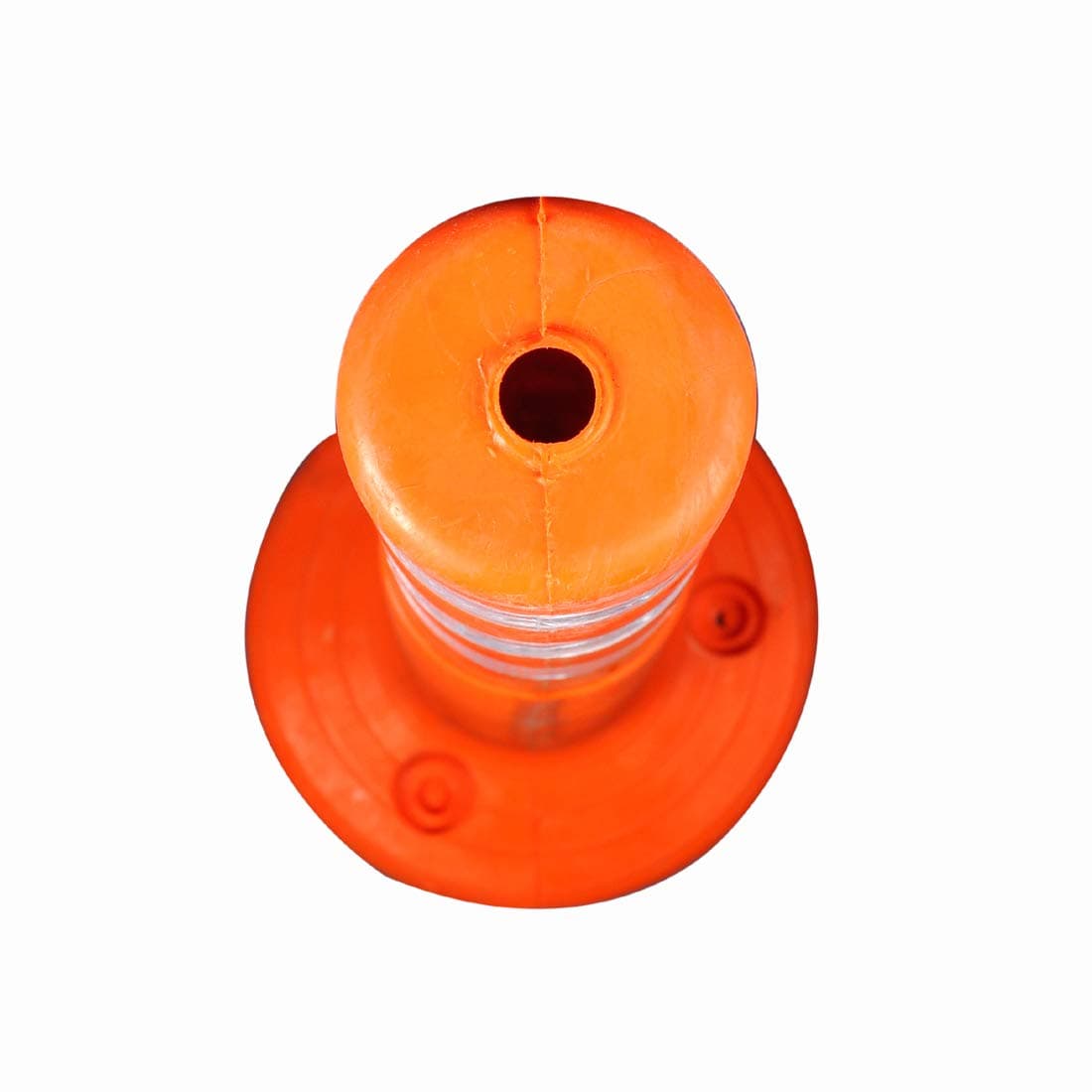 Ladwa Flexible Plastic Spring Post Barrier (Pack of 1) High Grade Elastomeric Polymer Material With 3 White Reflective Tapes Easy To Install Safety T-Top Bollard Barrier Parking Block (Orange) view 2