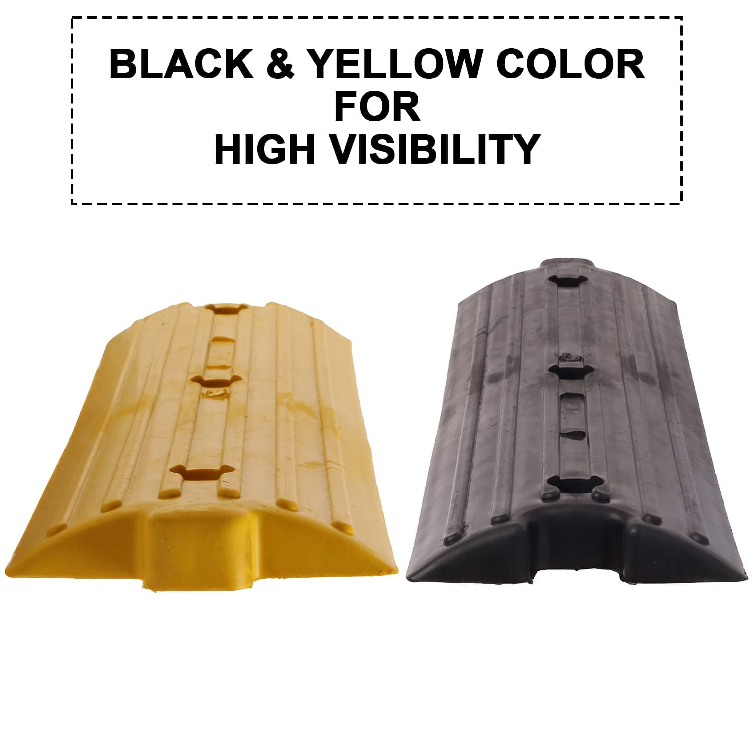 LADWA 2 Mtrs Rubber Rumblers Road Safety Speed Breaker/Speed Hump in Black & Yellow Color for High Visibility view 4