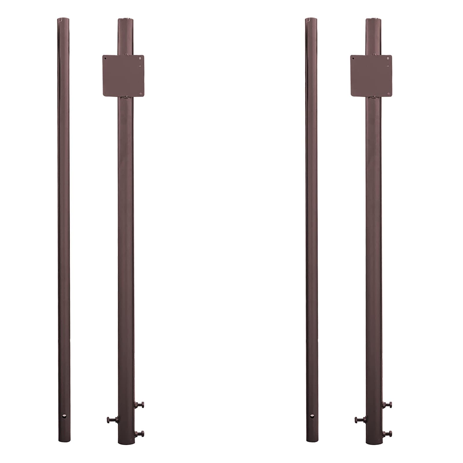 Ladwa Height Adjustable Concreting (Cement/Jelly Mix) Brown Pole For Safety 18Inch, 24Inch Convex Mirror & Road/Other Signboards(Pack of 2)
