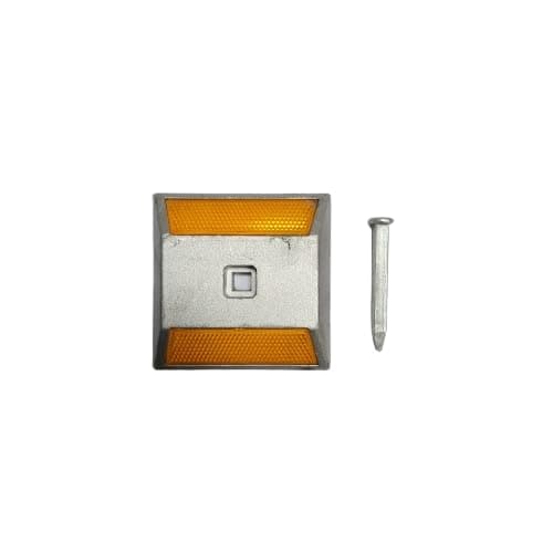 Ladwa Road Stud: Durable Aluminium Body and High-Visibility Yellow Reflector P-1 view 2