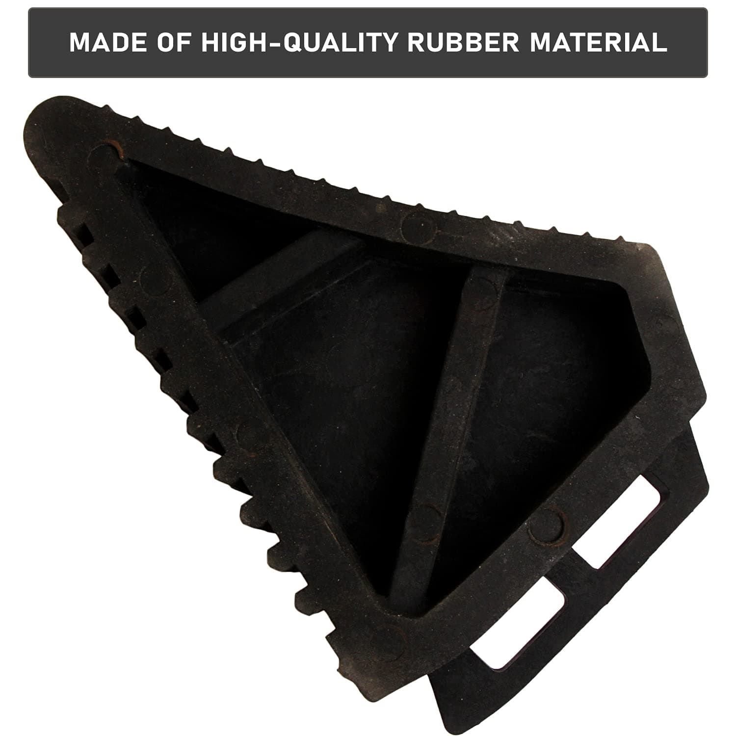 LADWA Rubber Wheel Chock Wheel Stopper Movable Heavy Duty Solid Rubber for Prevents Vehicles from Rolling During Maintenance or Storage (Pack of 1) view 3