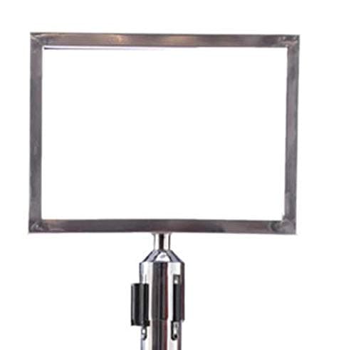 LADWA Set of 2 Q Please (Q Manager), 202 Grade Extendable 2.25 mtr Hook Type Stanchions Barrier Accessories Steel Barricade, Que Manager with A4 Sign Plate - Blue Tape view 3