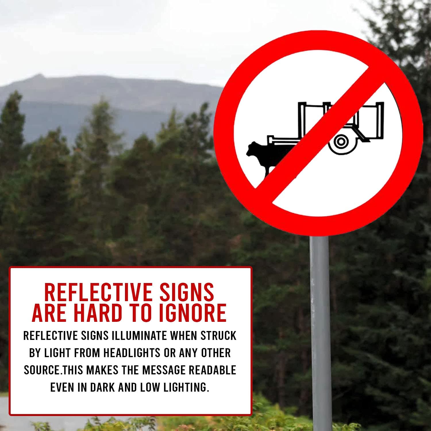 LADWA Circle Signage 600mm - Bullock Carts Prohibited view 2