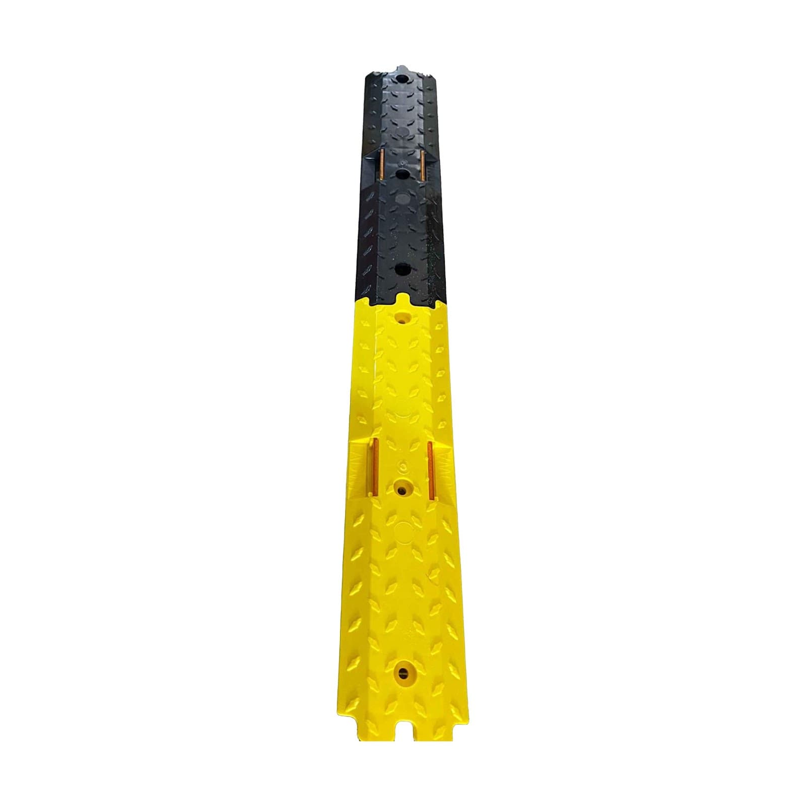 LADWA Plastic Rumblers with Reflector – Heavy-Duty Interlocking Speed Bump, Black & Yellow Cable Protector for Road Safety, Anti-Slip Design – 4 Meter view 4