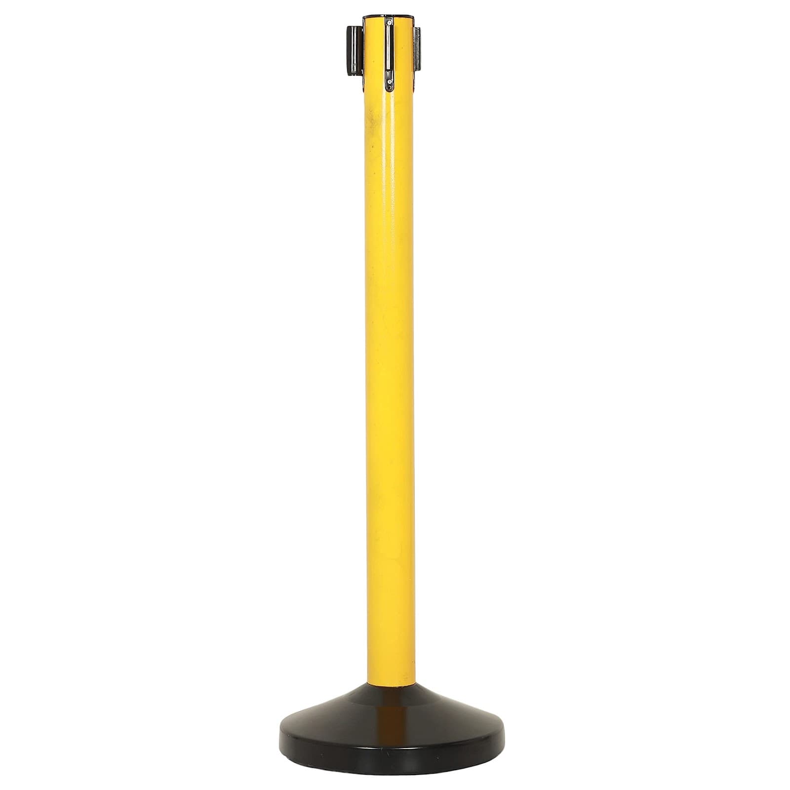 LADWA Set of 2 Q Please (Q Manager), 202 Grade Extendable 2.25 mtr Hook Type Stanchions Barrier Accessories Steel Barricade, Que Manager - Yellow & Black view 3
