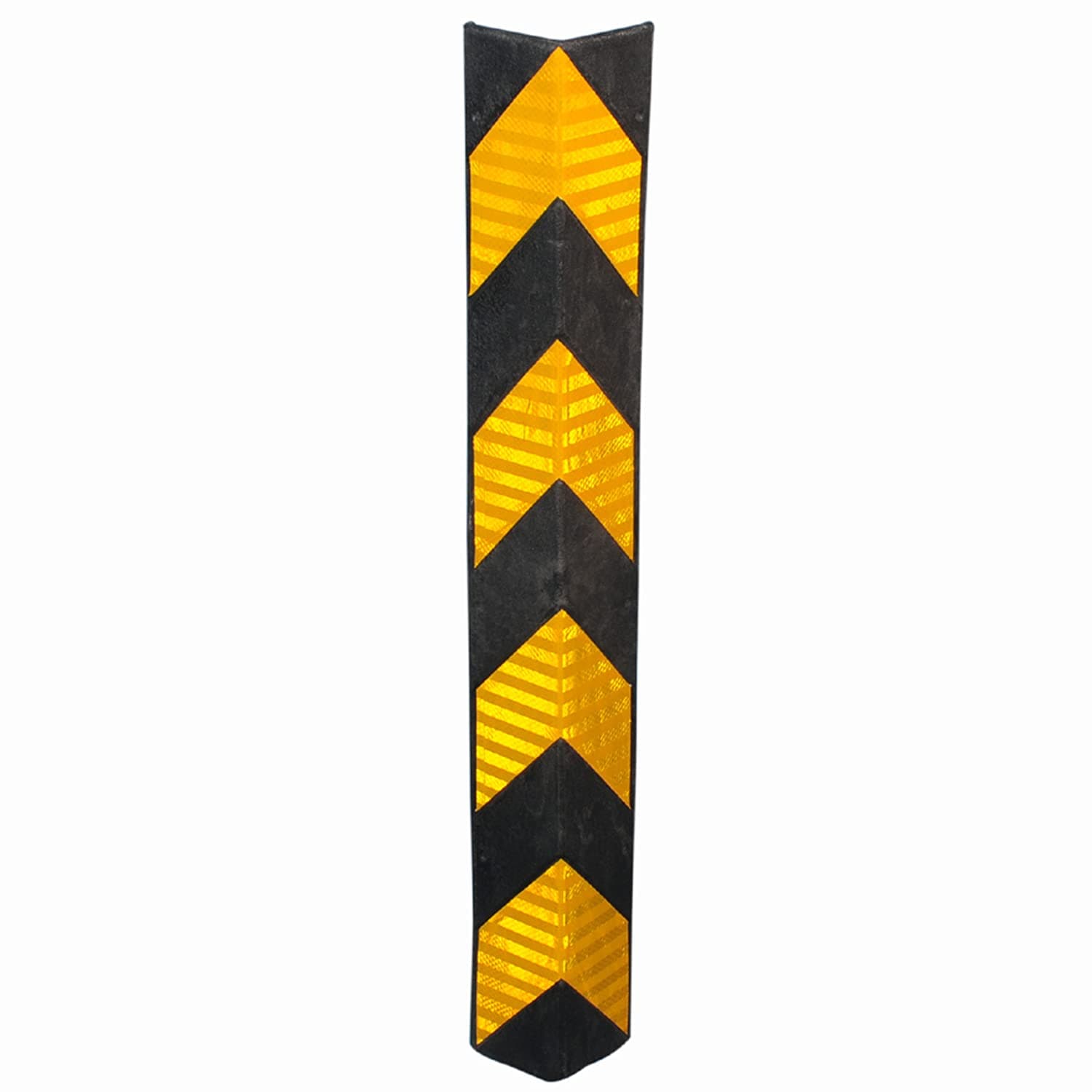 LADWA 800mm, 1 Pieces Parking Safety Pillar Guard, Rubber Corner L Shaped Guard with Yellow Reflective Tapes for High Visibility