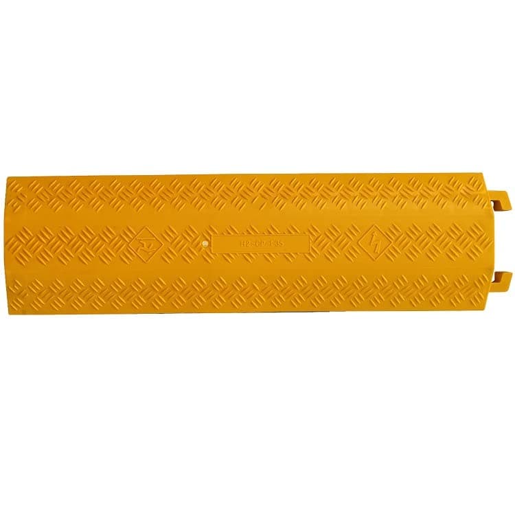 Ladwa Heavy Duty Rubber Cable Protector Bump/Hump Speed Breaker Heavy Duty Hose Cable Track Protector Protective Cover Wires Concealer Floor Cord Cover Cord Protector Yellow Big Pack of - 1