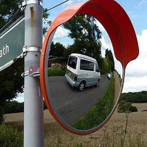 LADWA 24-Inch Convex Parking Safety Mirror with Adjustable Bracket – Wide-Angle View, High Visibility Orange Frame, for Indoor Use, Garages, Driveways & Parking Areas – 1 Pc view 4