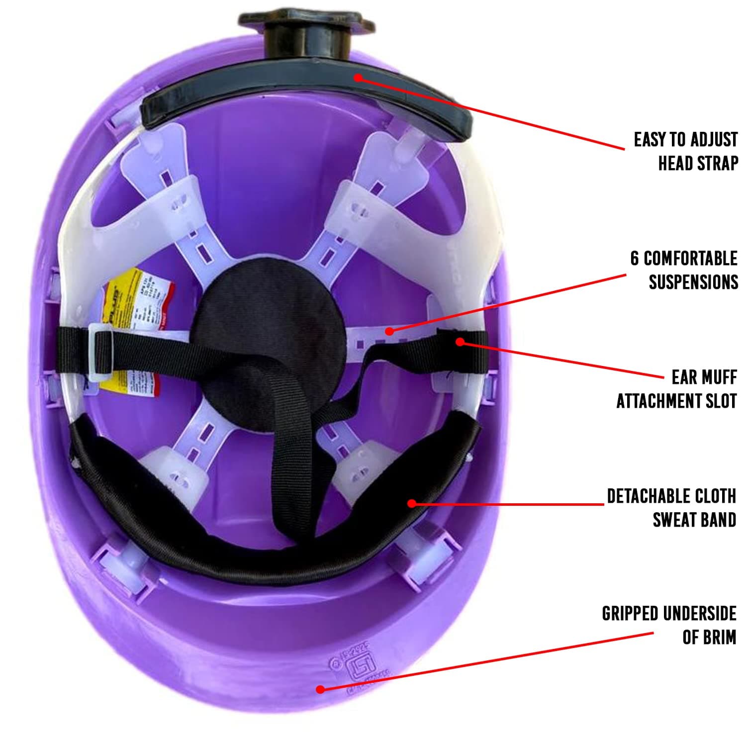 LADWA Purple Heavy Duty Safety Director Helmet Head Protection for Outdoor Work Head Safety Hat with ISI Mark (Pack of 1) view 3