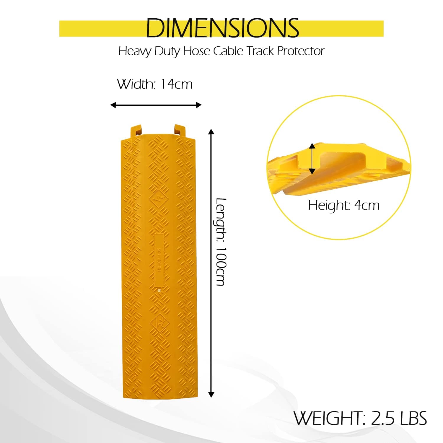 Ladwa Heavy Duty Rubber Cable Protector Bump/Hump Speed Breaker Heavy Duty Hose Cable Track Protector Protective Cover Wires Concealer Floor Cord Cover Cord Protector Yellow Big Pack of - 1 view 2