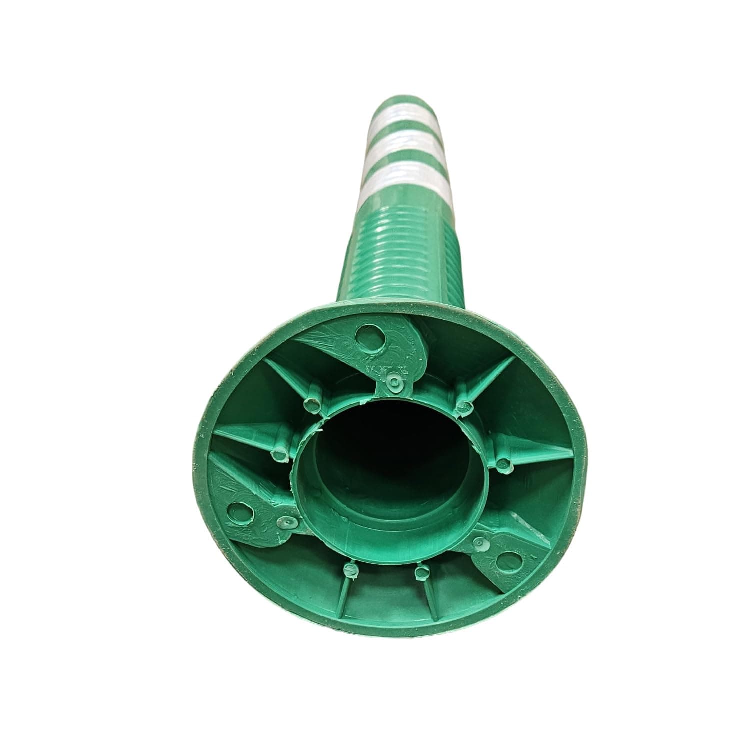 Ladwa Flexible Plastic Spring Post Green,(Pack of 1) High Grade Elastomeric Polymer Material With 3 White Reflective Tapes Easy To Install Safety T-Top Bollard Barrier Parking Block (Green). view 4