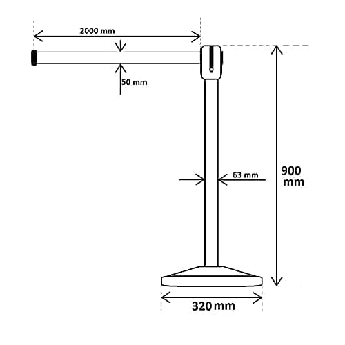 LADWA Set of 8 Queue Managers | 202 Grade Steel Extendable Stanchions with 2.25 m Hook Type Accessories | Red Steel Barricade for Crowd Control view 5