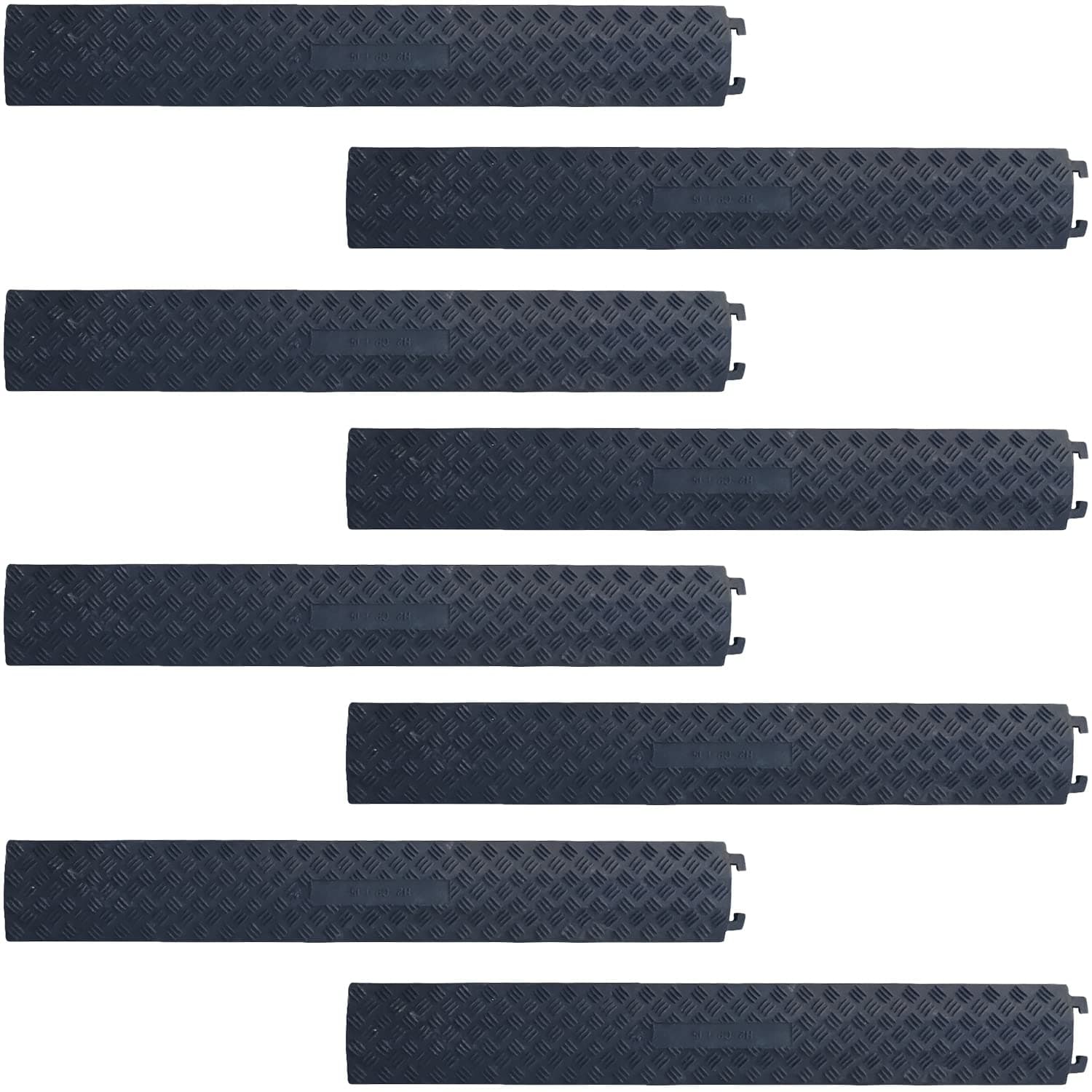 Ladwa Heavy Duty Rubber Cable Protector Bump/Hump Speed Breaker Heavy Duty Hose Cable Track Protector Protective Cover Wires Concealer Floor Cord Cover Cord Protector Black Small (Pack of - 9)