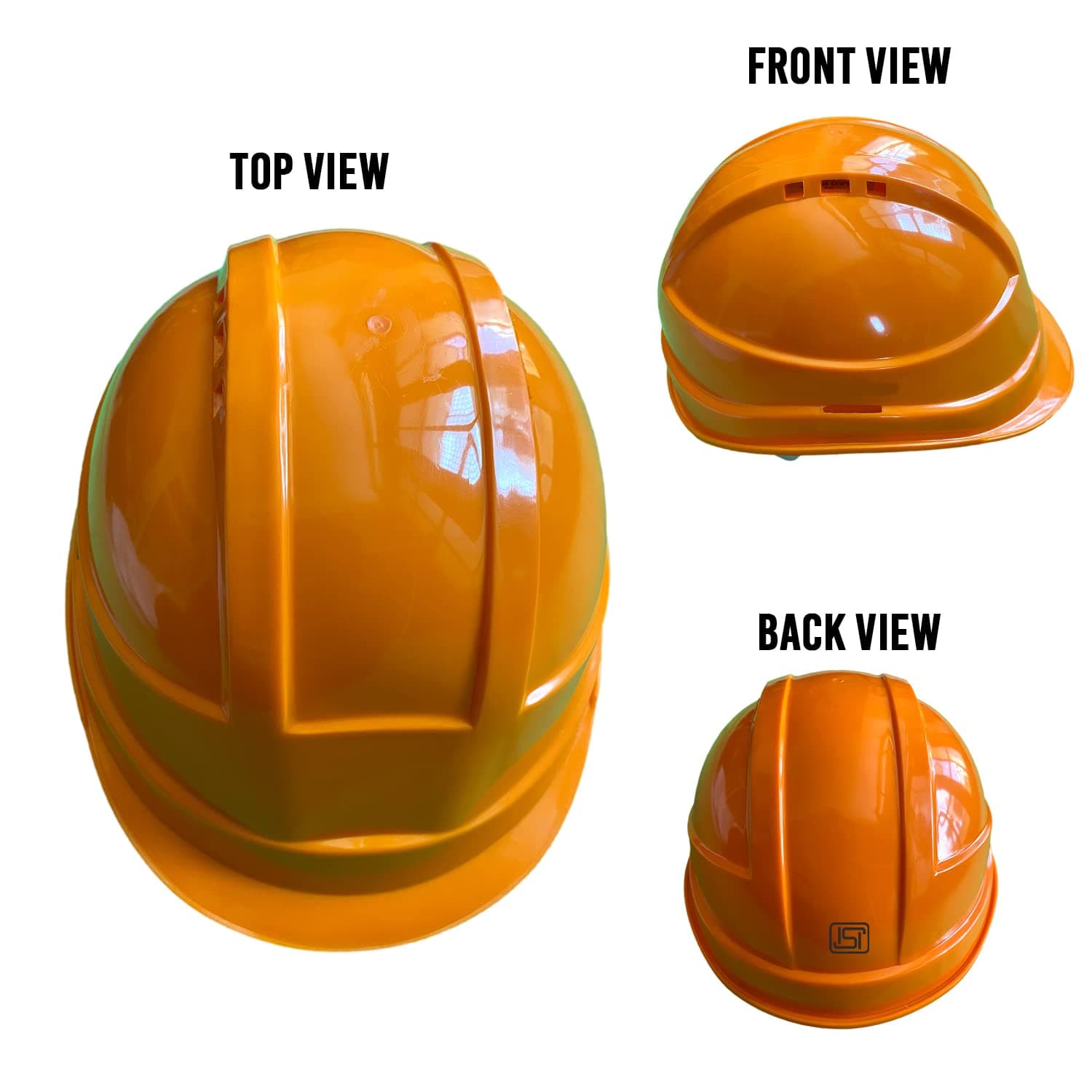 LADWA Orange Heavy Duty Safety Director Helmet Head Protection for Outdoor Work Head Safety Hat with ISI Mark (Pack of 1) view 2