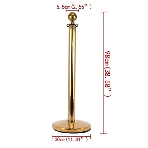 LADWA Set of 2 Silver Finish Q Please (Q Manager) with Blue Velvet Rope for Ensuring Social Distancing, Queue Manager with 1.5m Rope, Barricade, Stanchions (Set of 2 Pillar and 1 Rope) view 3