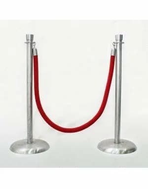 LADWA Solutions Inc Q Please (Q Manager), Classic Post (Red, Stainless_Steel) 1 post & 1 rope