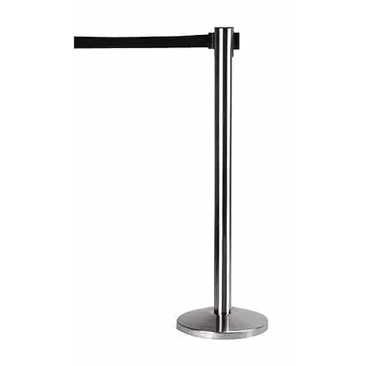 LADWA Set of 1 Q Please (Q Manager), 202 Grade Extendable 2.25 mtr Hook Type Stanchions Barrier Accessories Steel Barricade, Black Que Manager